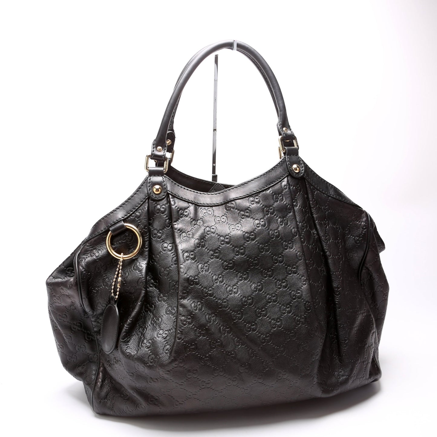 Gucci 211942 Sukey Leather Large Black Bag