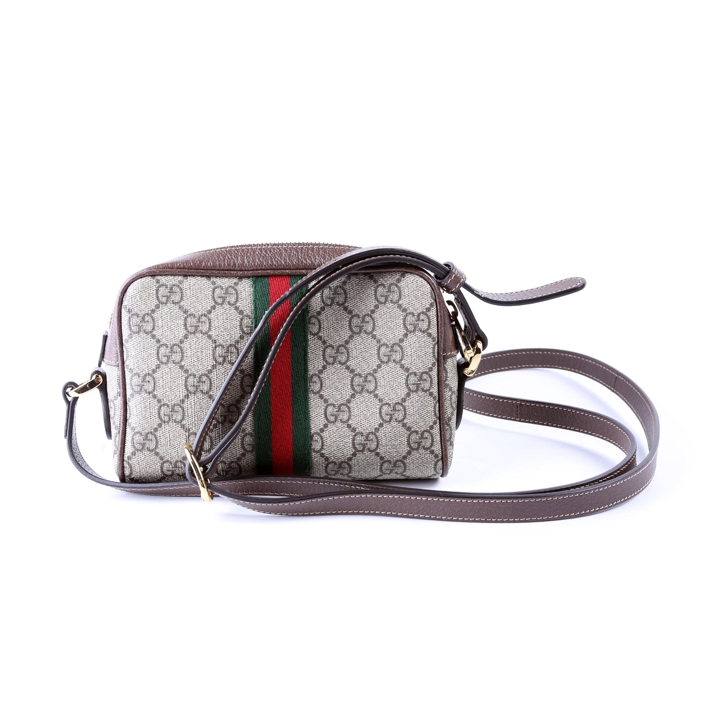 Gucci 517350 GG Supreme Mini Ophidia Brown Bag