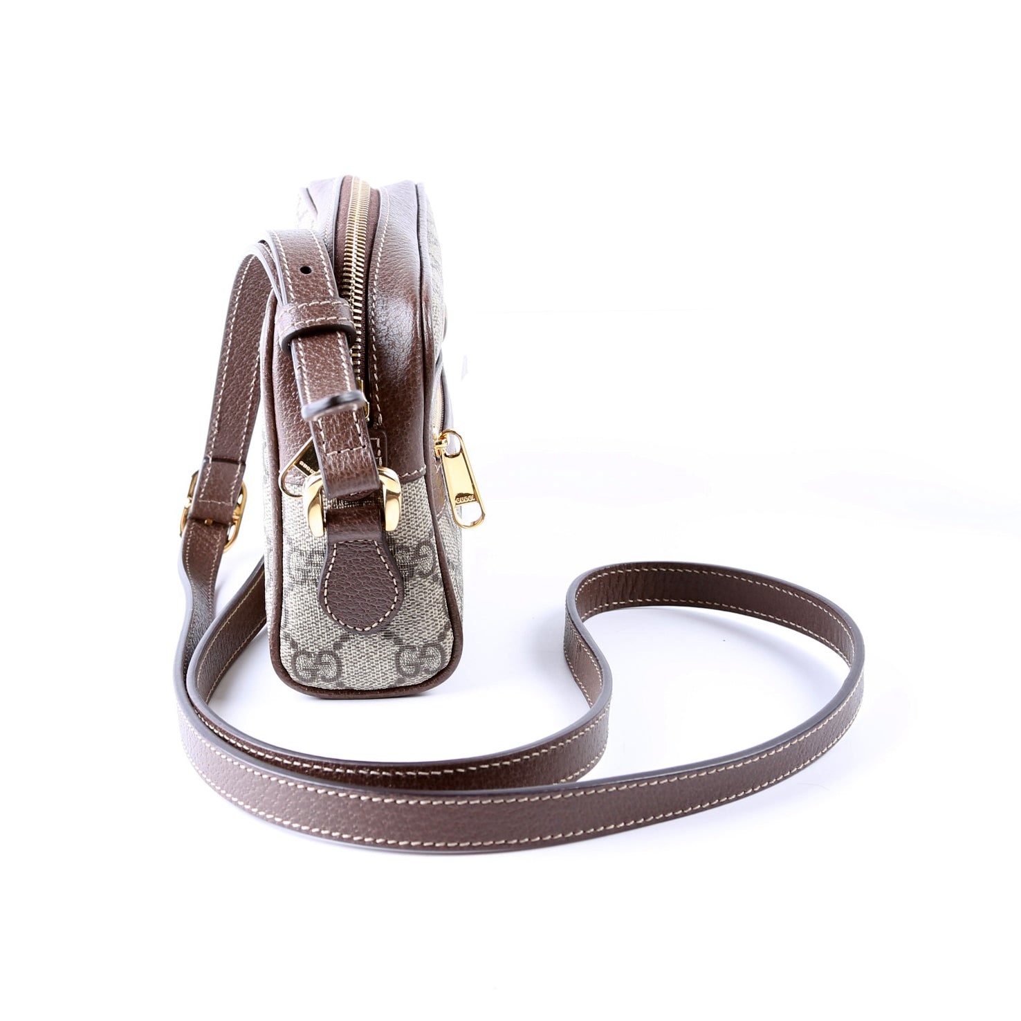 Gucci 517350 GG Supreme Mini Ophidia Brown Bag