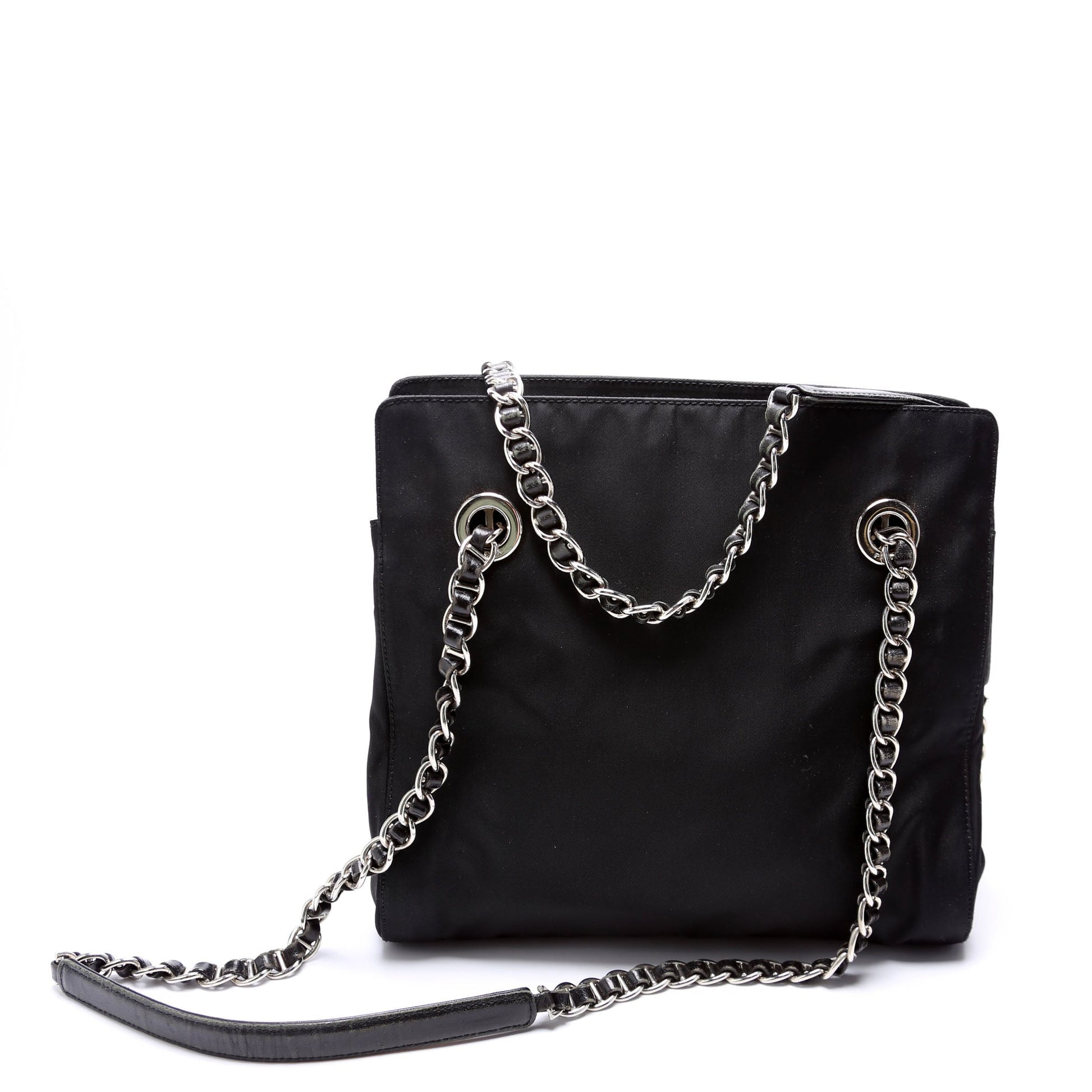 Prada Nylon Catena Chain Shoulder Black Bag