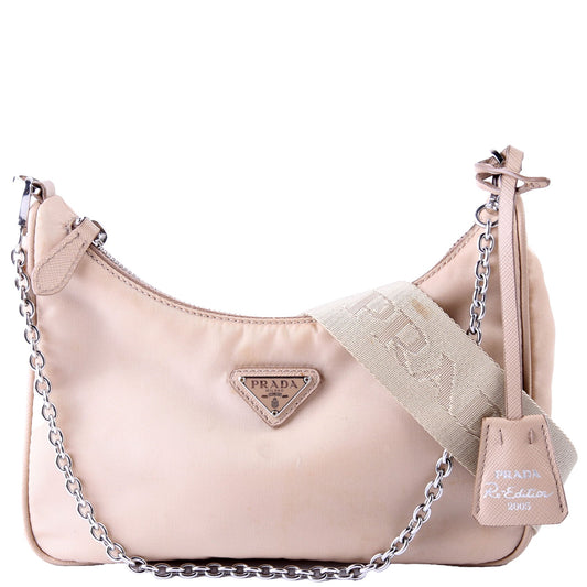 Prada Nylon Re-Edition 2005 Shoulder Tan Bag