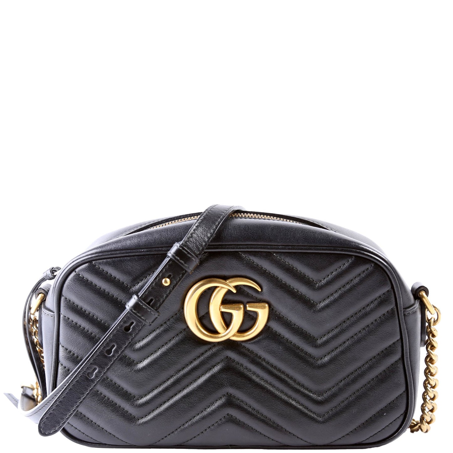 Gucci 447632 Marmont Small Leather Camera Black Bag