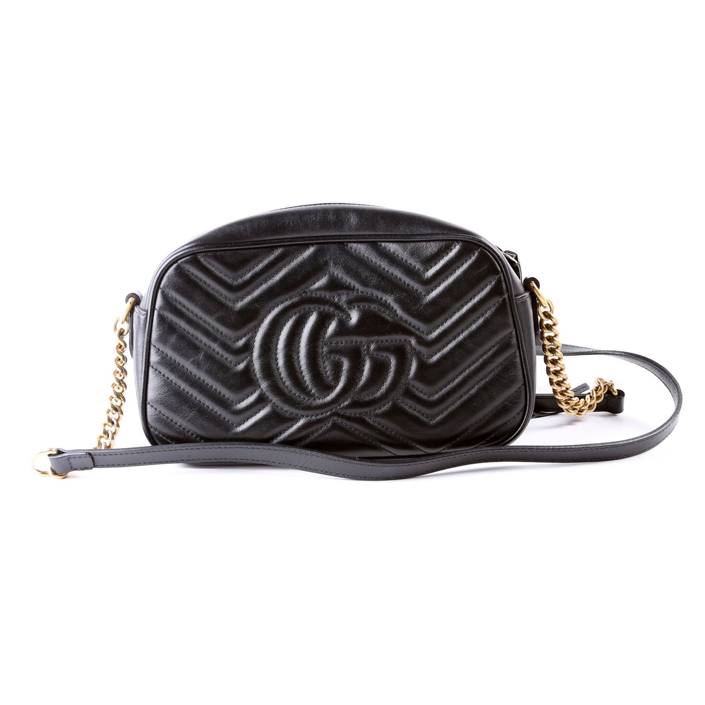 Gucci 447632 Marmont Small Leather Camera Black Bag