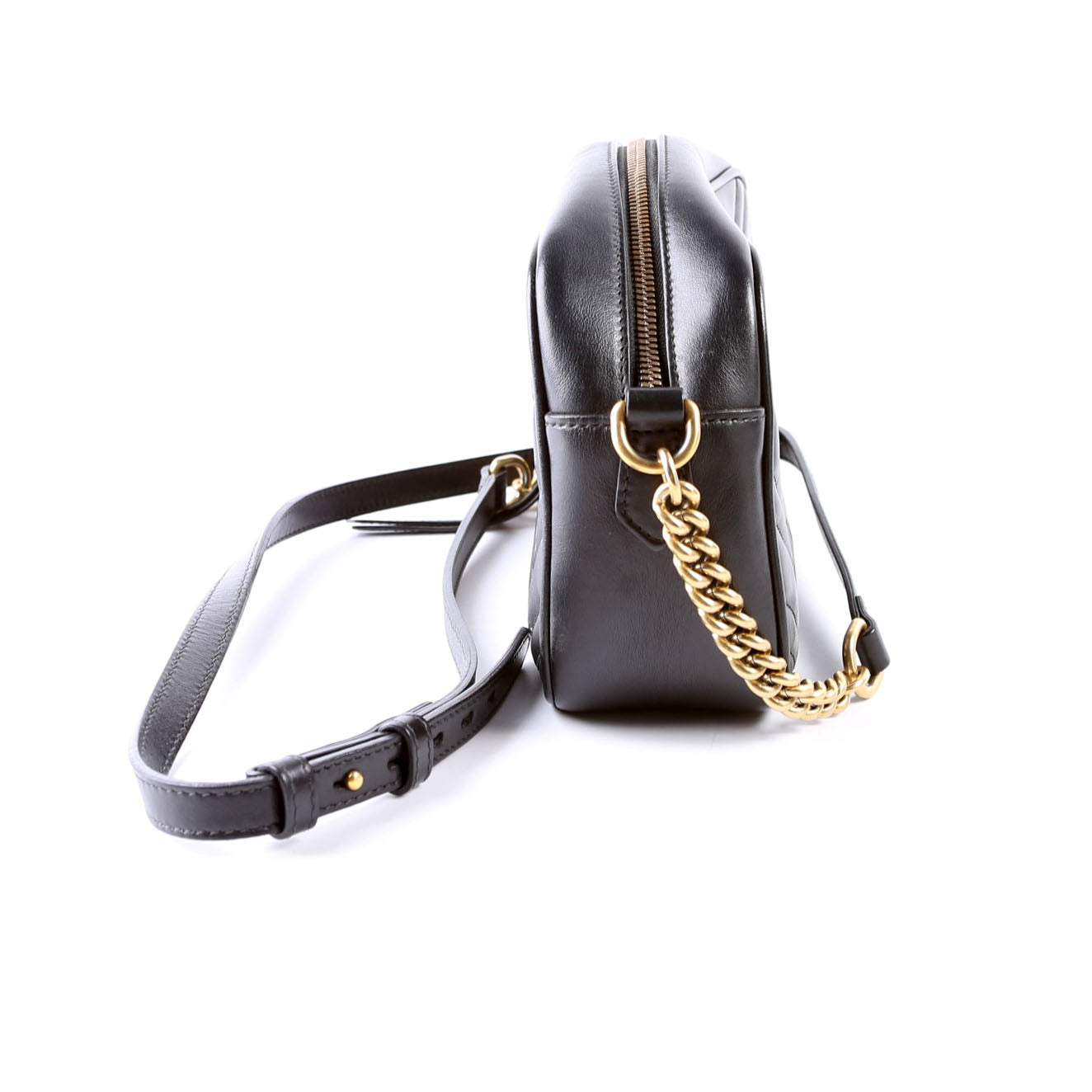 Gucci 447632 Marmont Small Leather Camera Black Bag