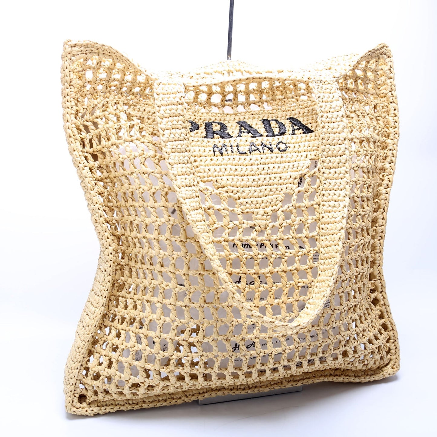 Prada Raffia Crochet Tote Bag - Style 2