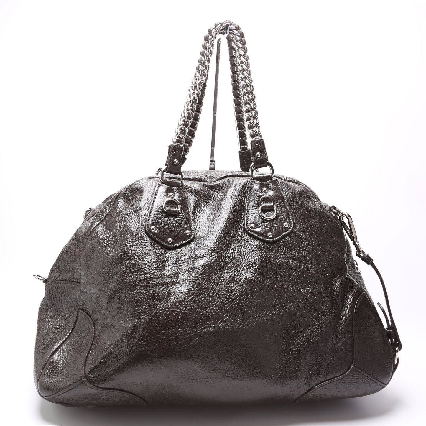Prada Cervo Lux Chain Shoulder Brown Bag