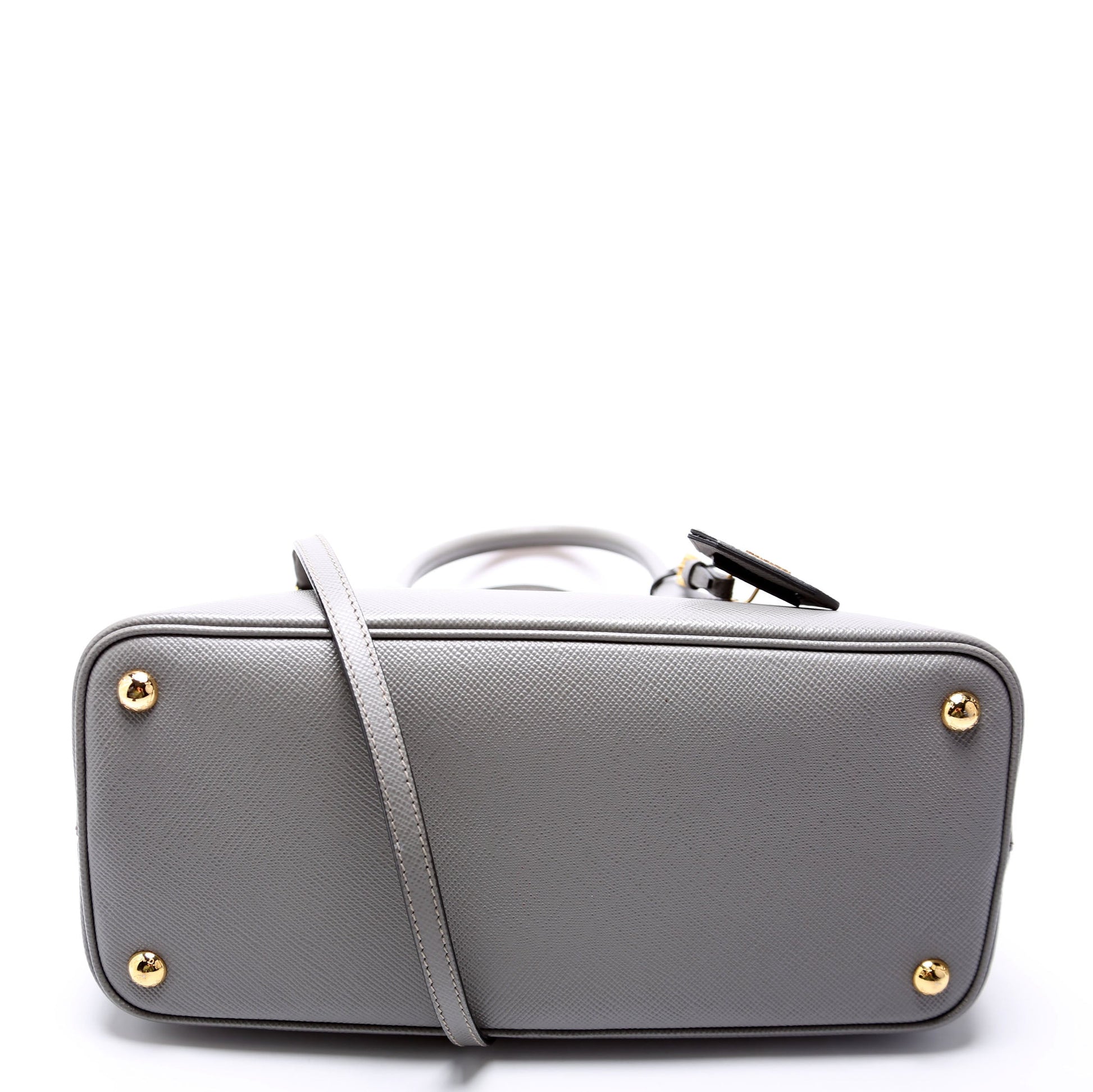 Prada Saffiano Cuir Double Medium Grey Bag