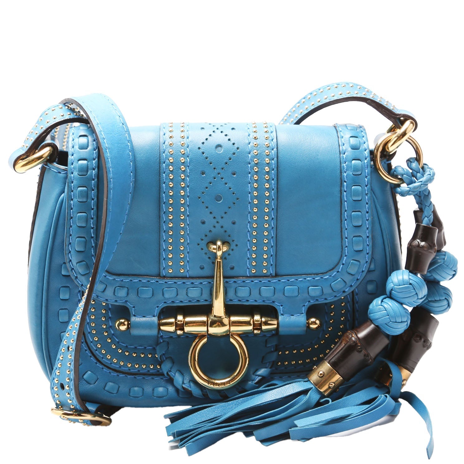 Gucci 263956 Snaffle Bit Small Shoulder Blue Bag