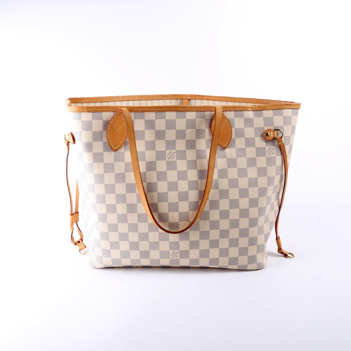 Louis Vuitton Neverfull With Wallet MM Azur White Interior