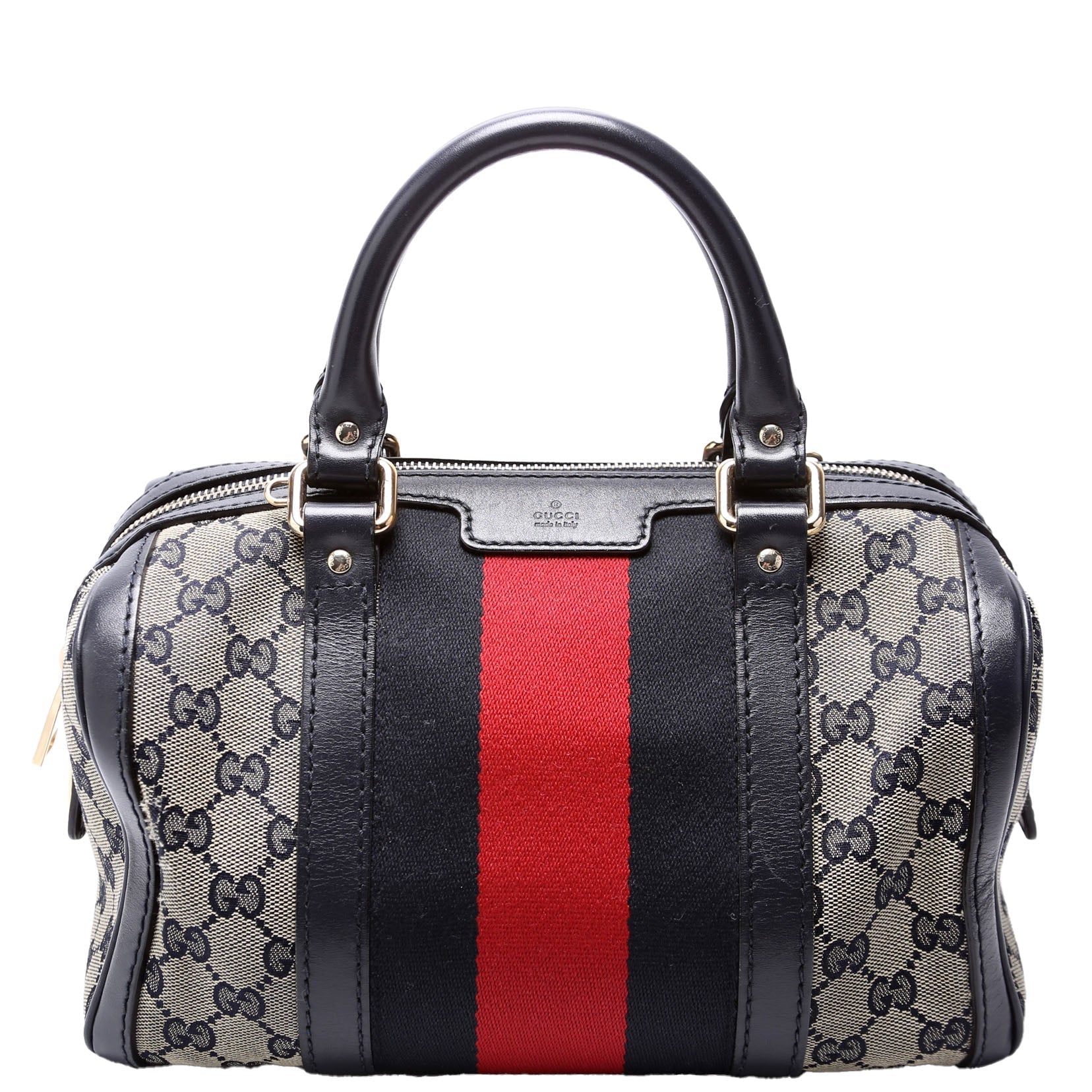 Gucci 269876 GG Canvas Small Boston Navy Bag