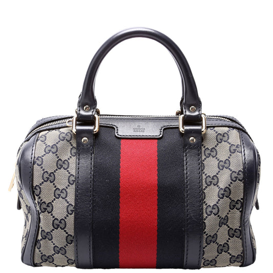 Gucci 269876 GG Canvas Small Boston Navy Bag