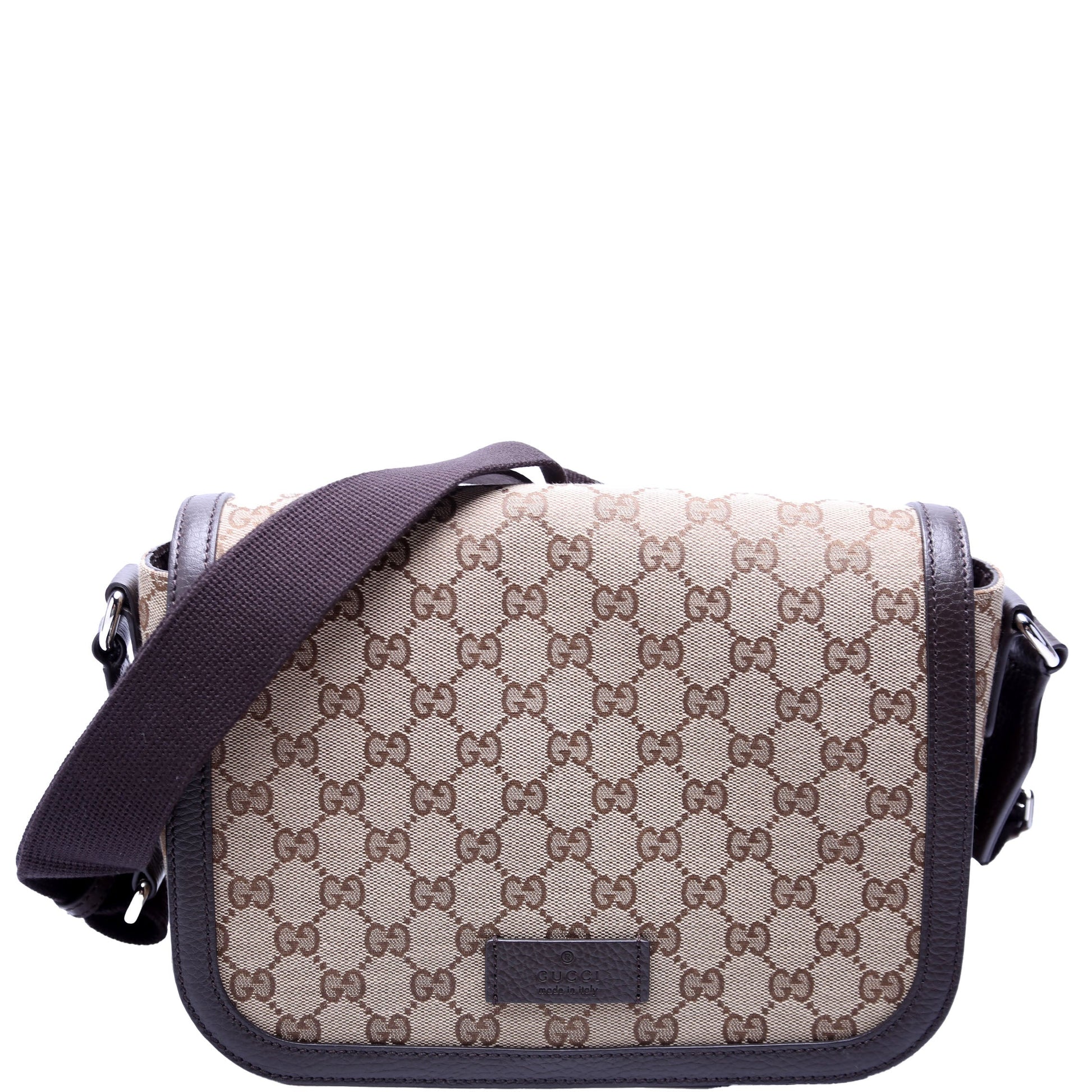 Gucci 449172 GG Canvas Messenger Brown Bag