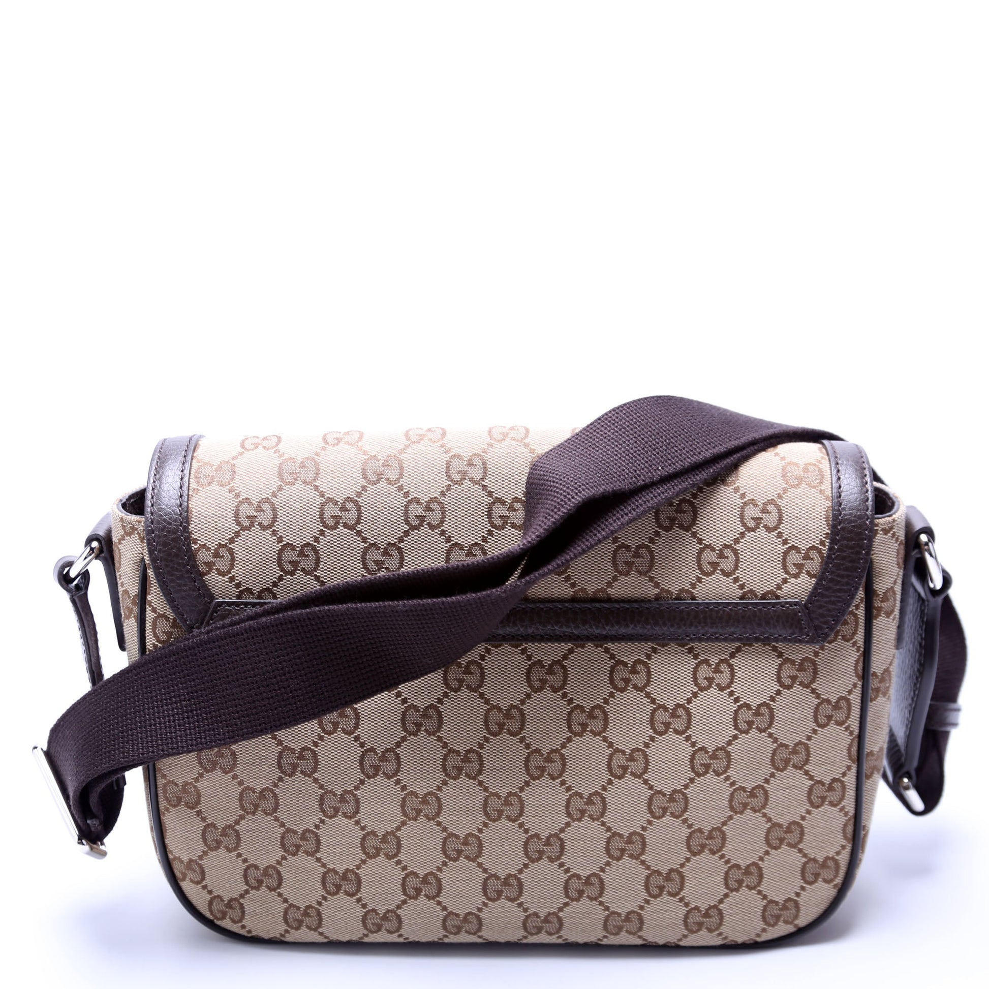 Gucci 449172 GG Canvas Messenger Brown Bag