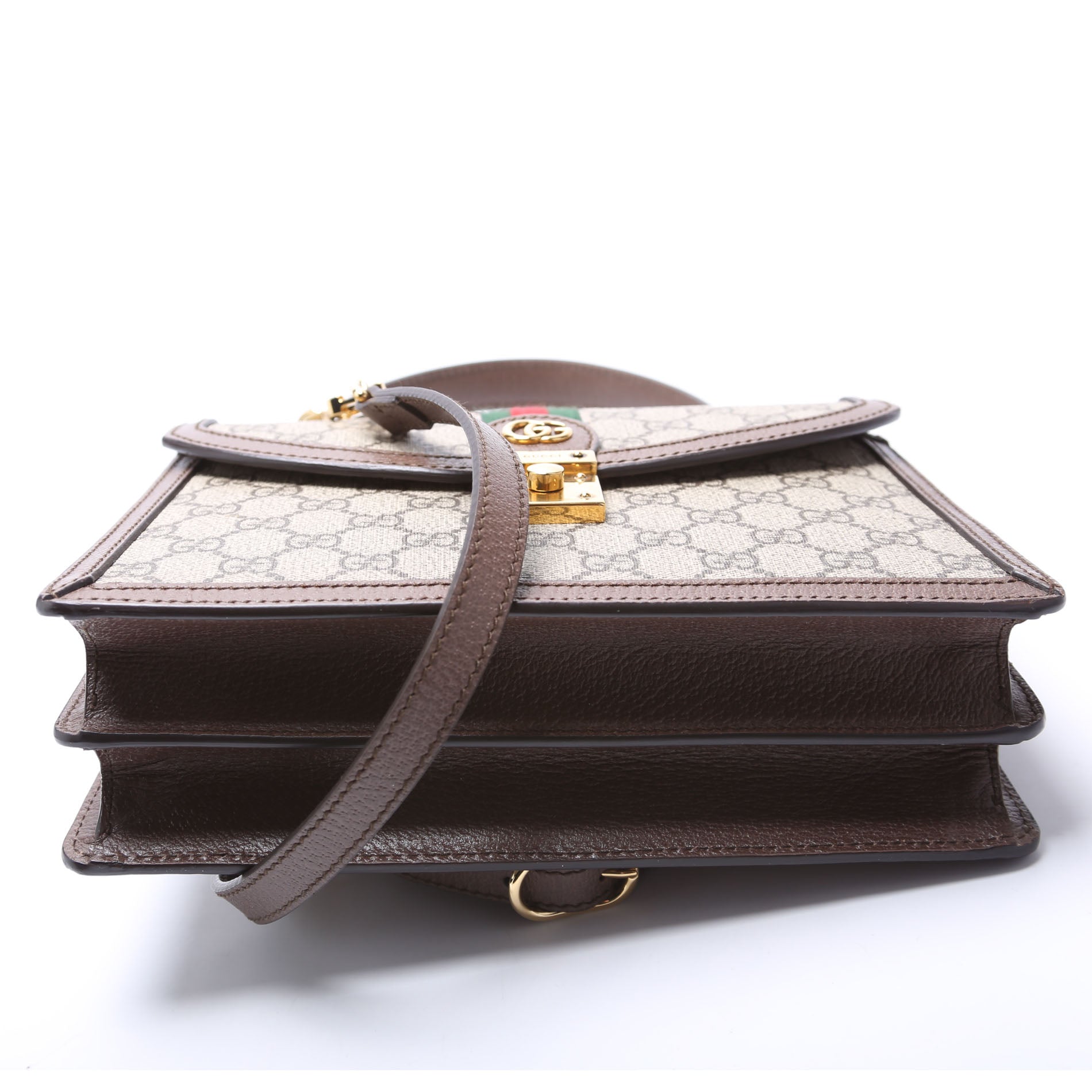 Gucci 651055 GG Supreme Ophidia Small Top Handle Brown Bag