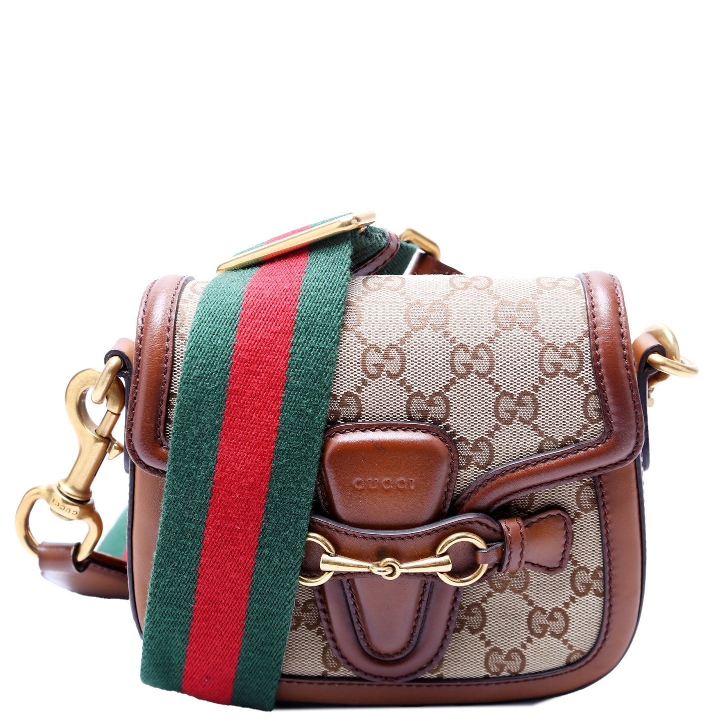 Gucci 384821 GG Canvas Lady Web Small Shoulder Bag