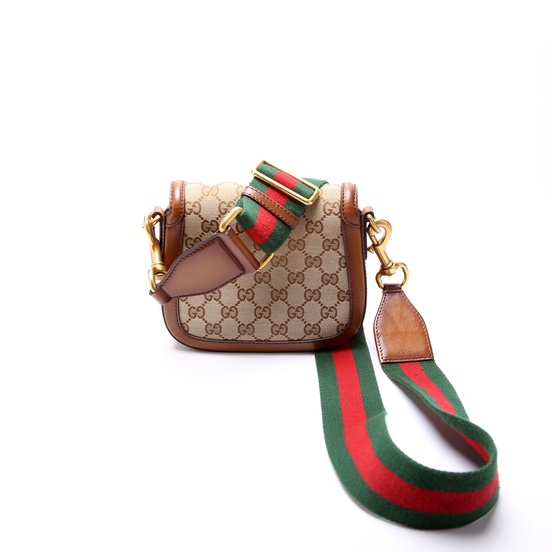 Gucci 384821 GG Canvas Lady Web Small Shoulder Bag