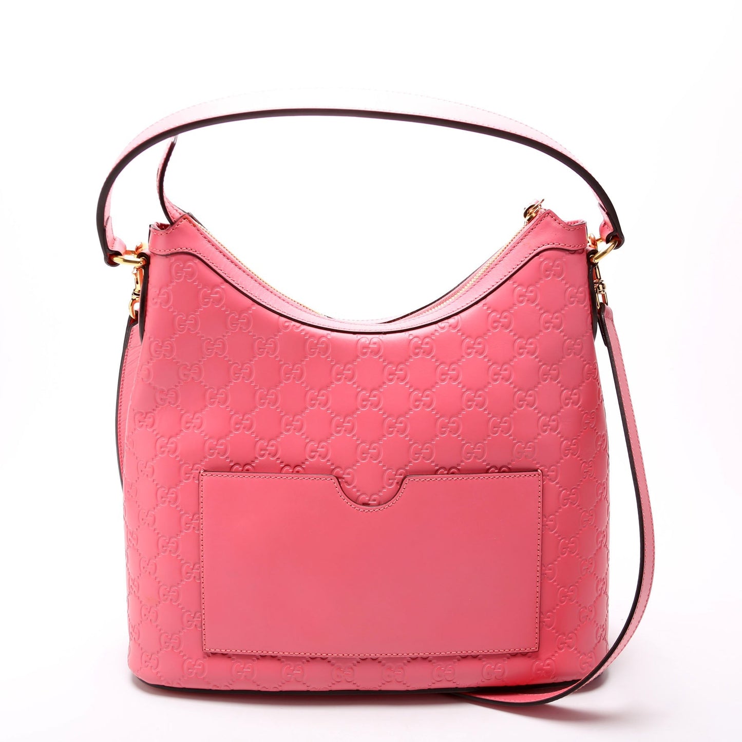 Gucci 414930 GG Sig Leather Hobo Pink Bag
