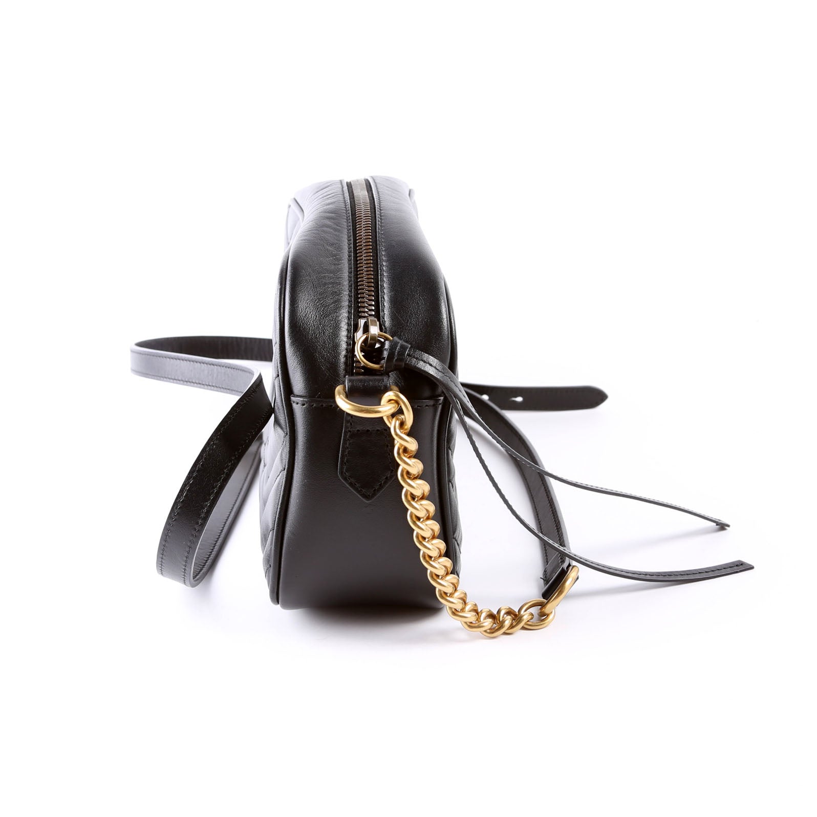 Gucci 447632 Marmont Small Leather Camera Black Bag