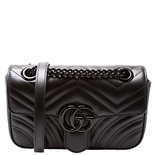 Gucci 446744 Marmont Leather Shoulder Mini Flap Bag
