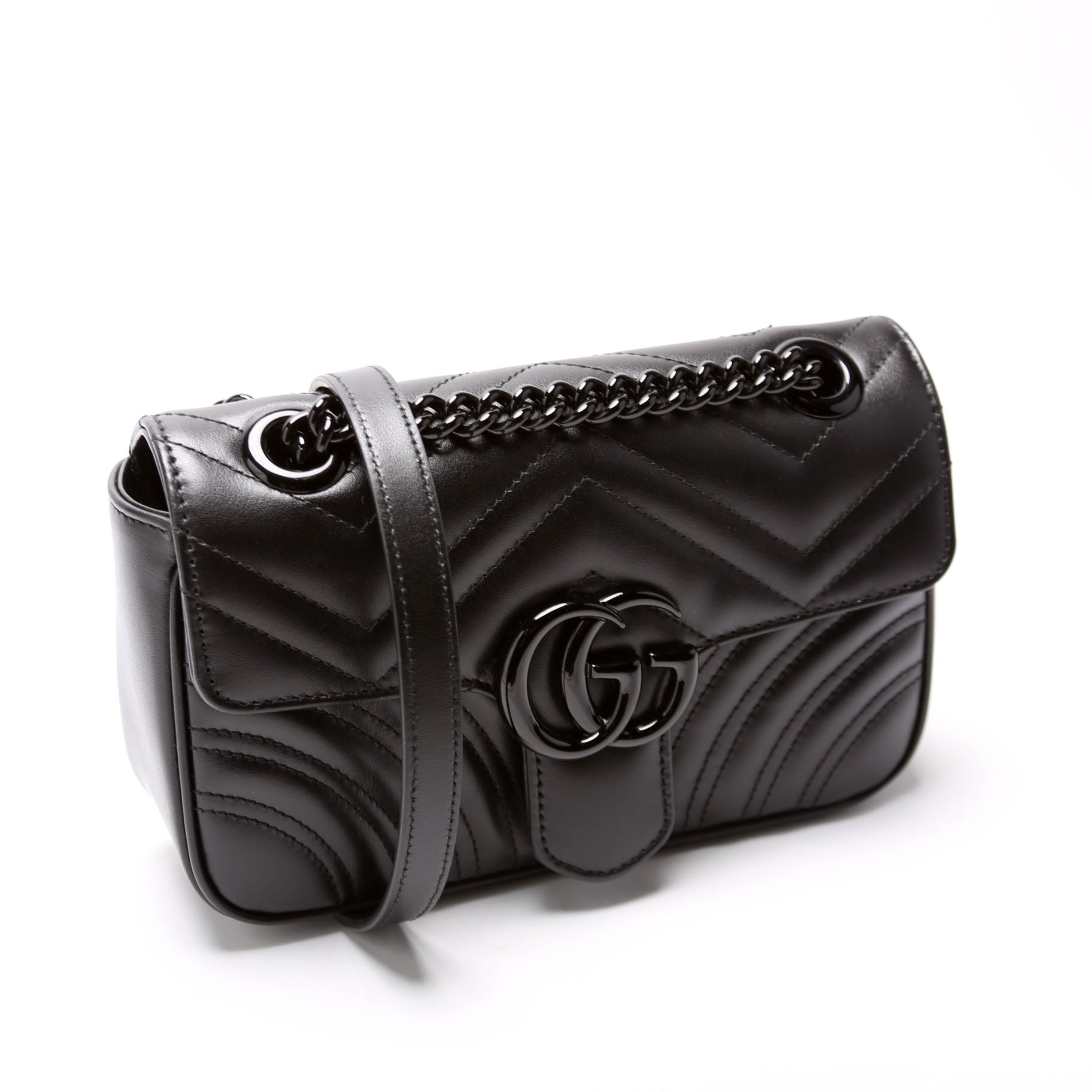 Gucci 446744 Marmont Leather Shoulder Mini Flap Bag