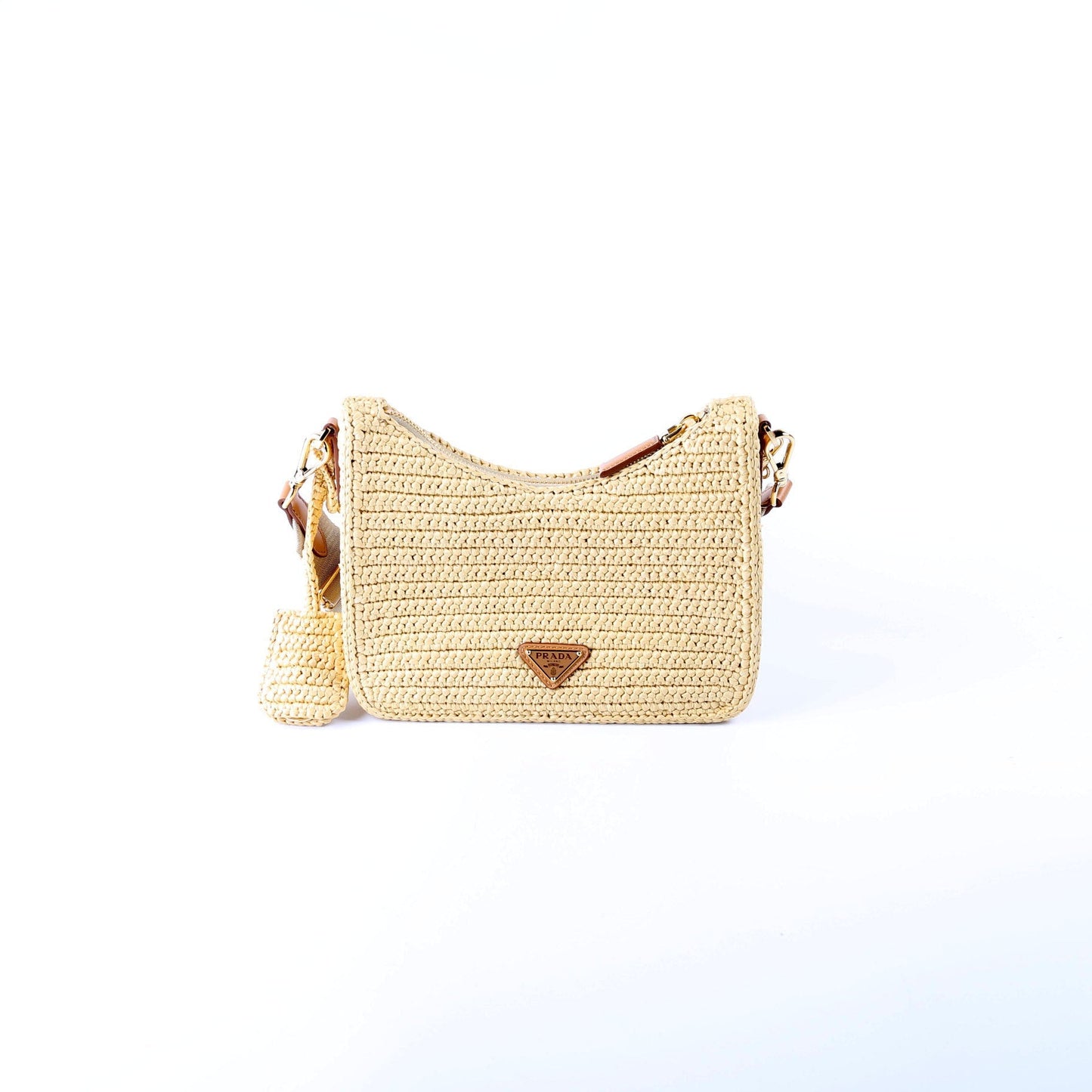 Prada Re-Edition 2000 Crochet Mini Tan Bag
