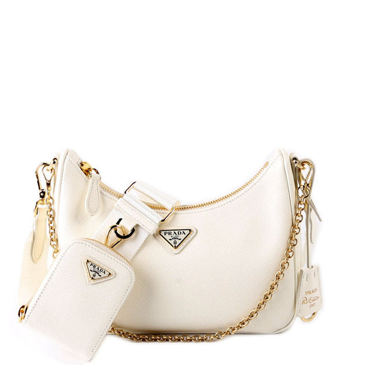 Prada Saffiano Re-Edition 2005 White Bag