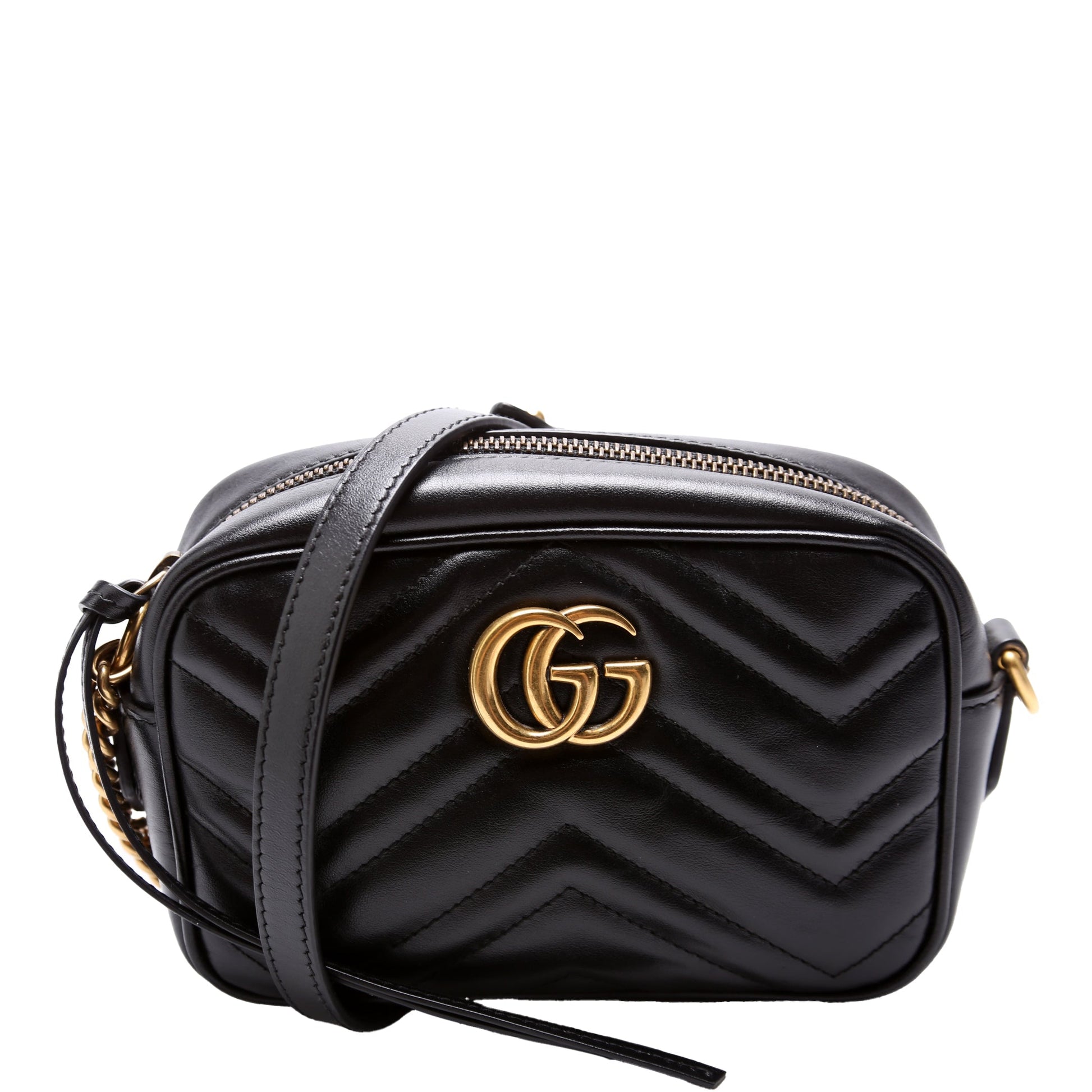 Gucci 448065 Marmont Mini Camera Black Bag