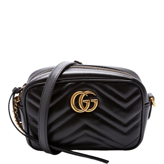 Gucci 448065 Marmont Mini Camera Black Bag