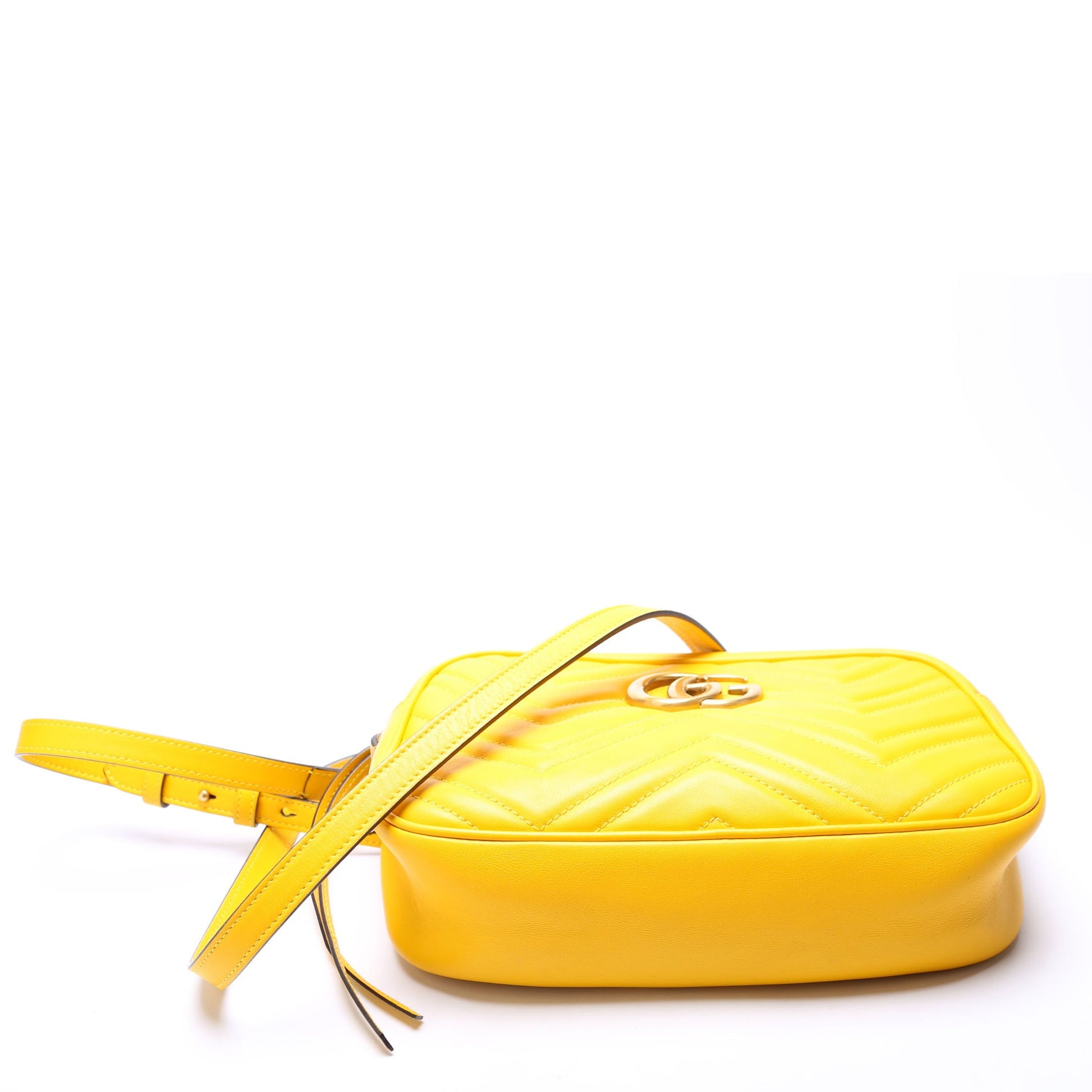 Gucci 447632 Marmont Small Leather Camera Yellow Bag