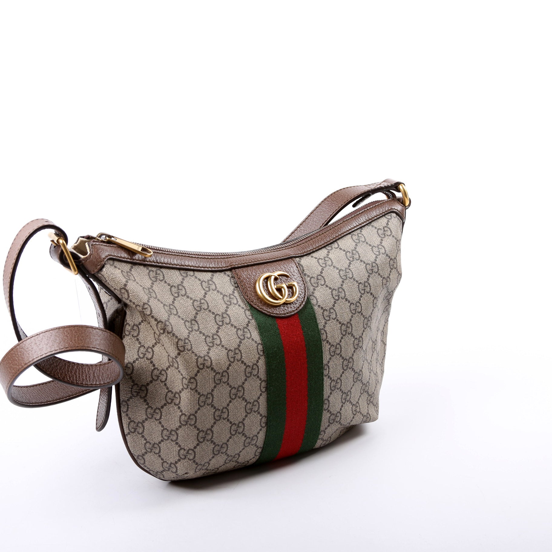 Gucci 598125 Ophidia GG Supreme Small Shoulder Brown Bag