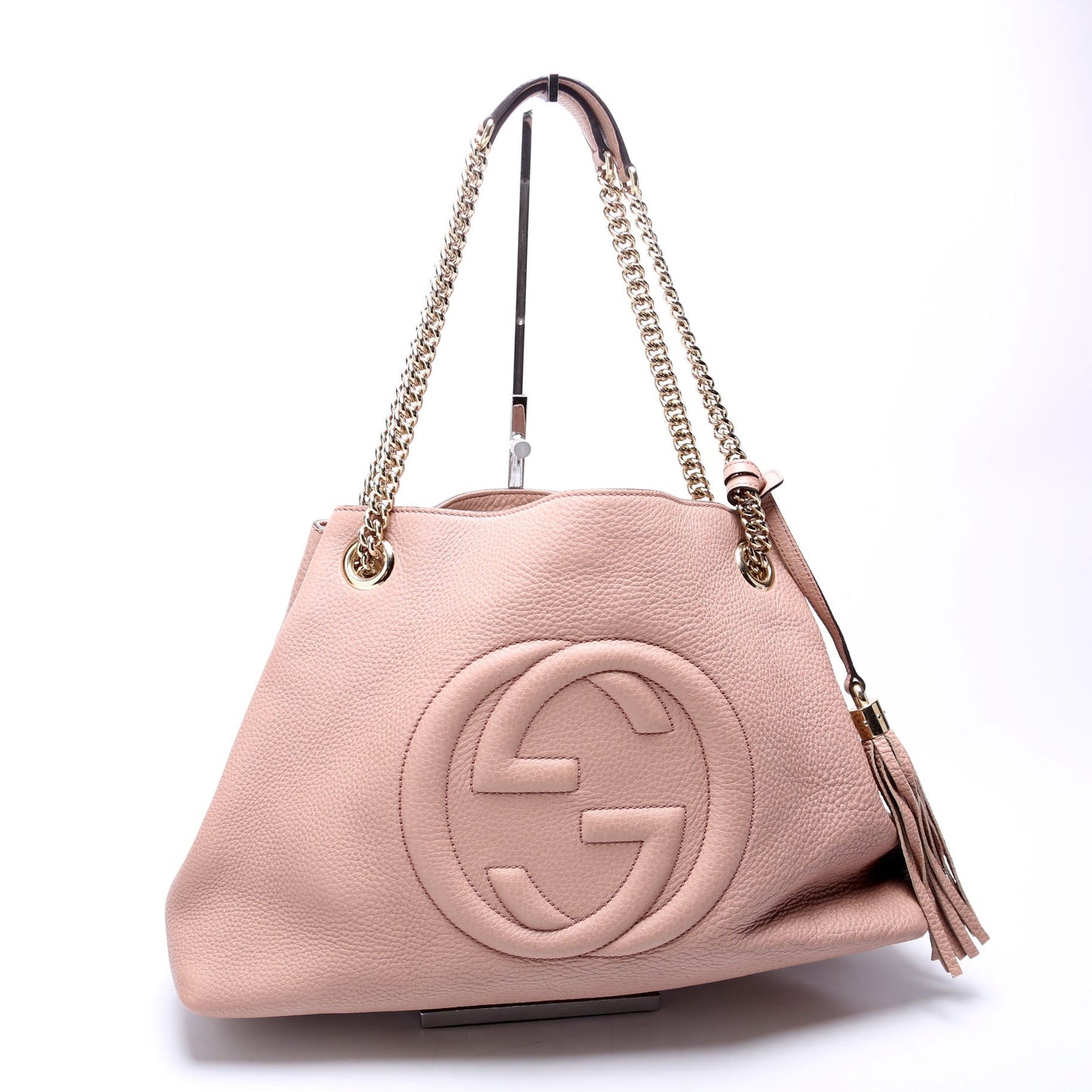 Gucci 308982 Soho Leather Shoulder Medium Beige Bag