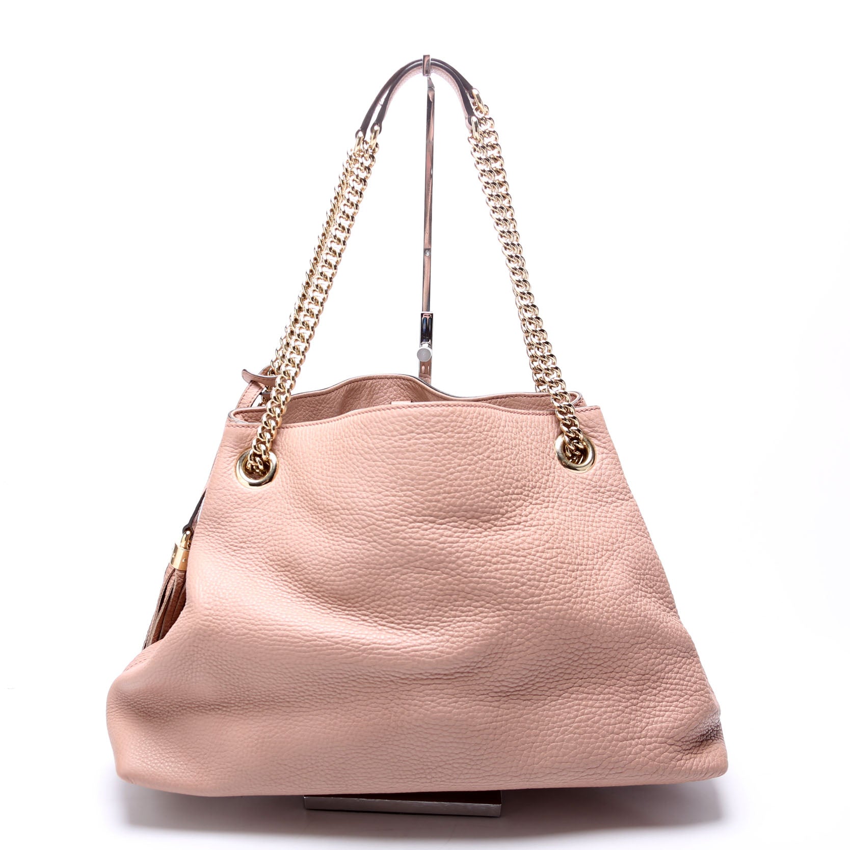 Gucci 308982 Soho Leather Shoulder Medium Beige Bag