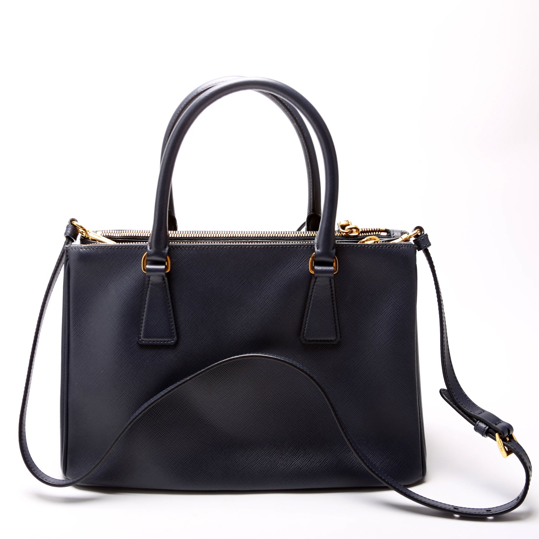 Prada Saffiano Galleria Small Navy Bag