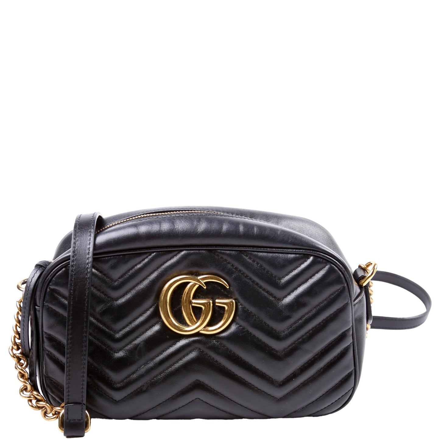 Gucci 447632 Marmont Small Leather Camera Black Bag