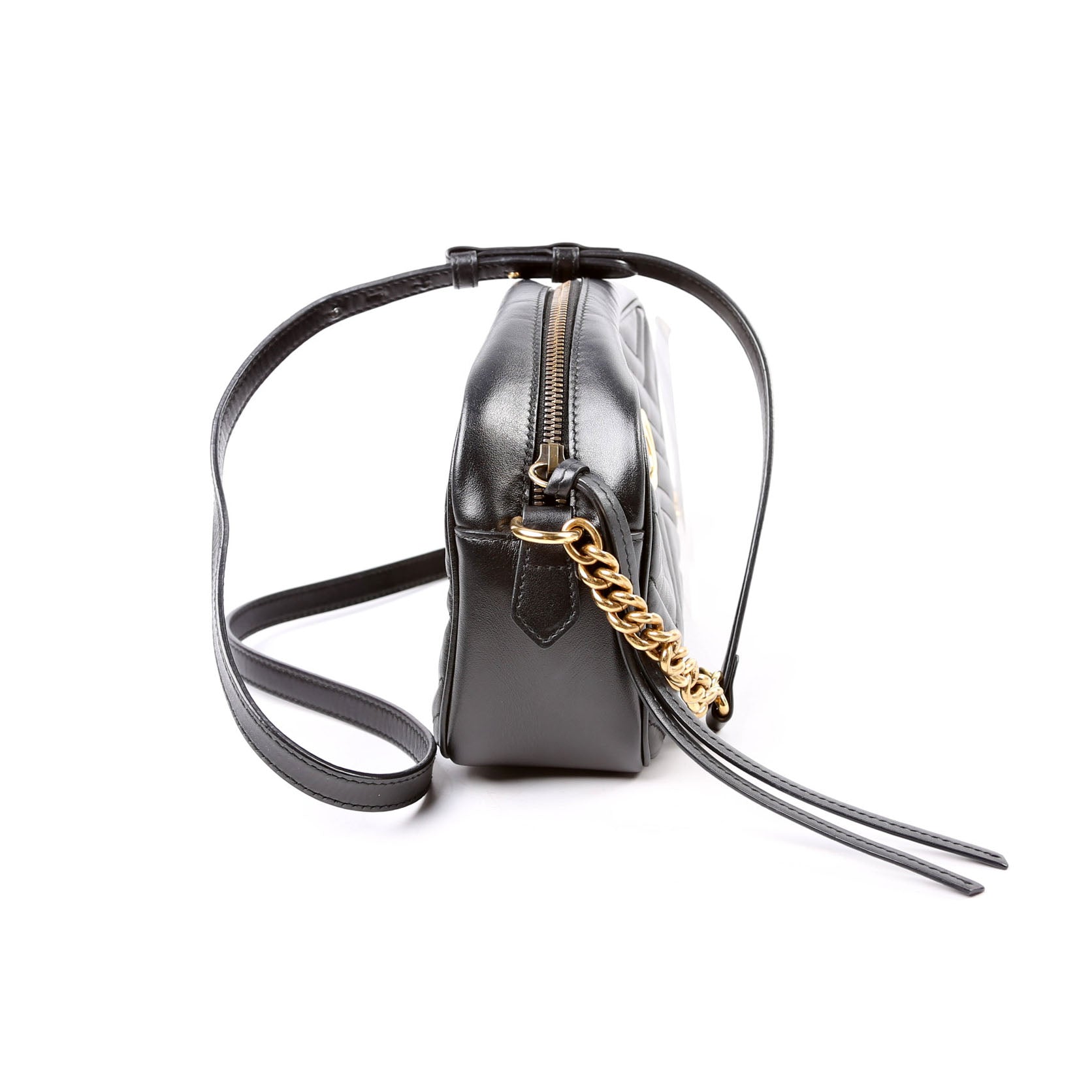 Gucci 447632 Marmont Small Leather Camera Black Bag