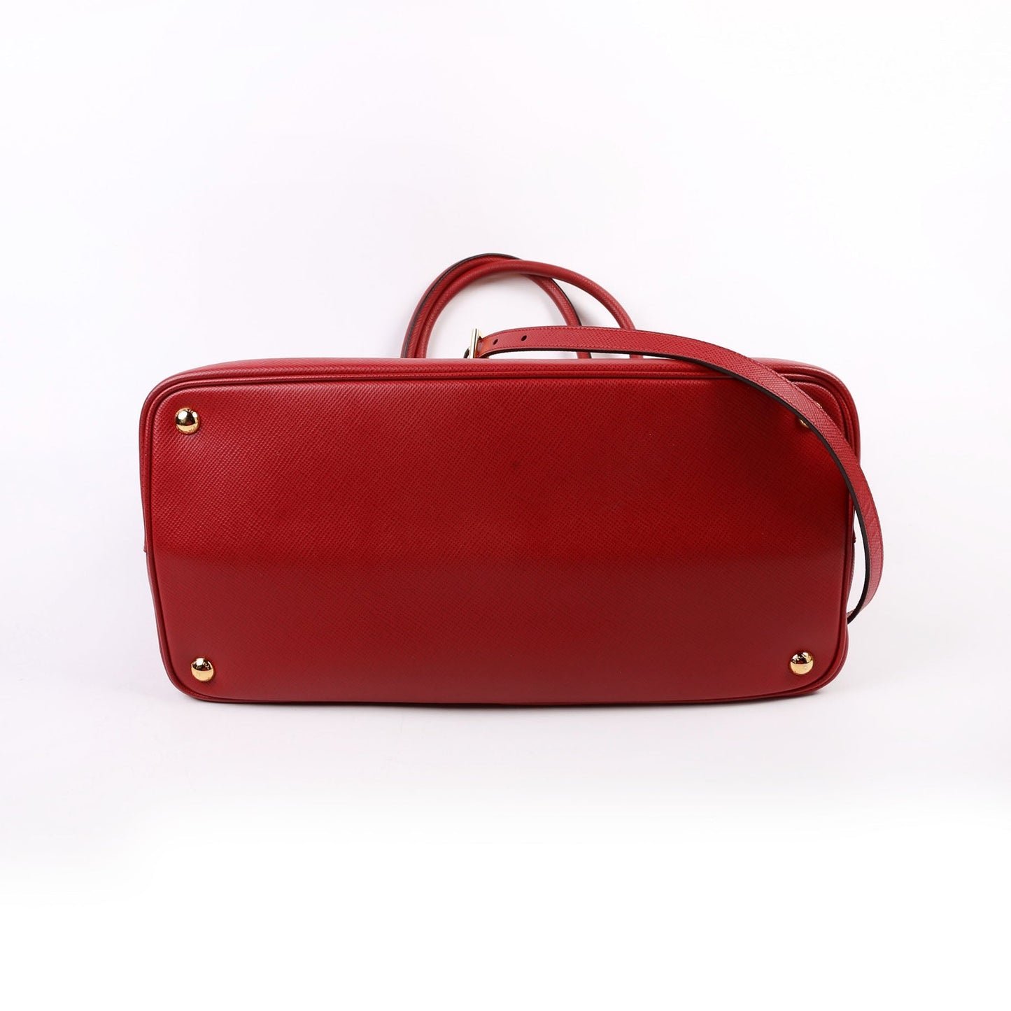 Prada Saffiano Cuir Double Large Red Bag