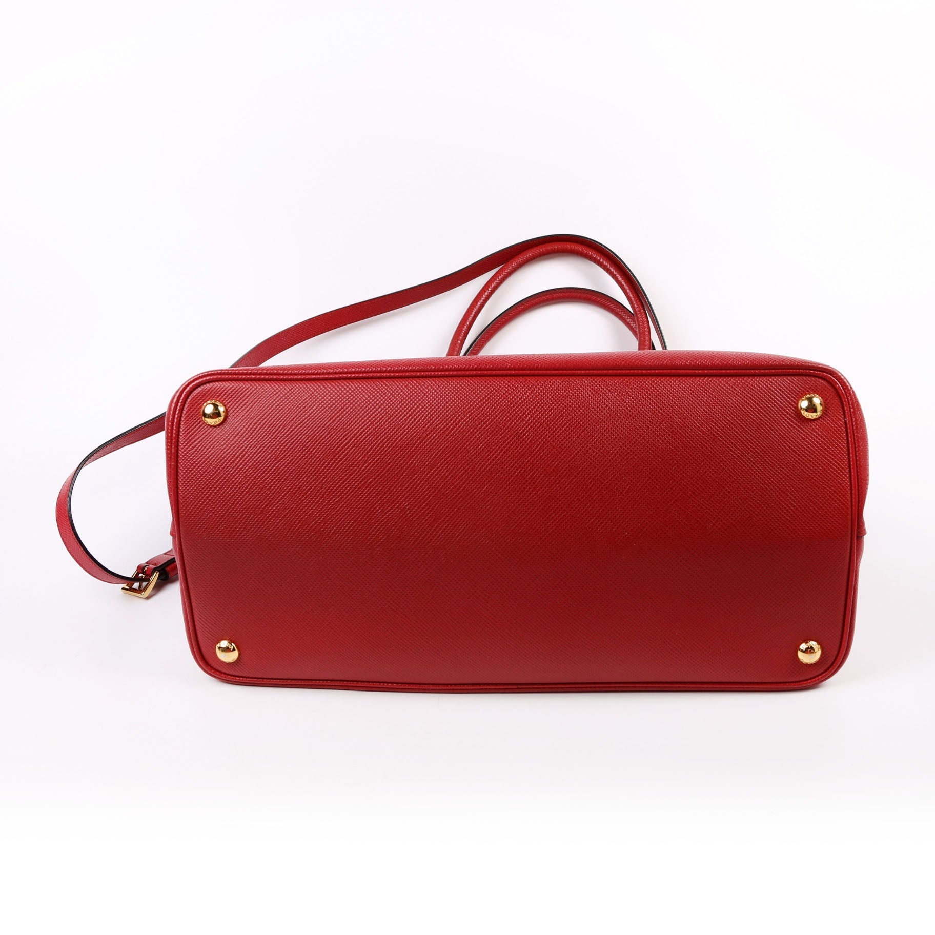 Prada Saffiano Cuir Double Large Red Bag - Style 2