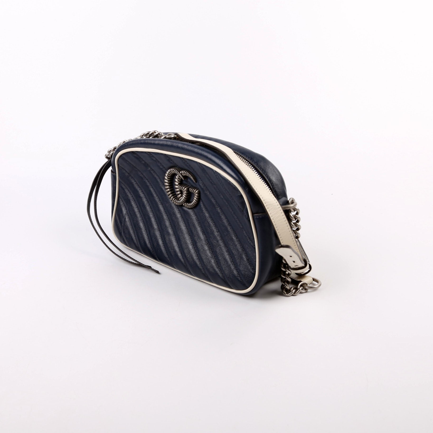 Gucci 447632 Small Leather Camera Blue Bag