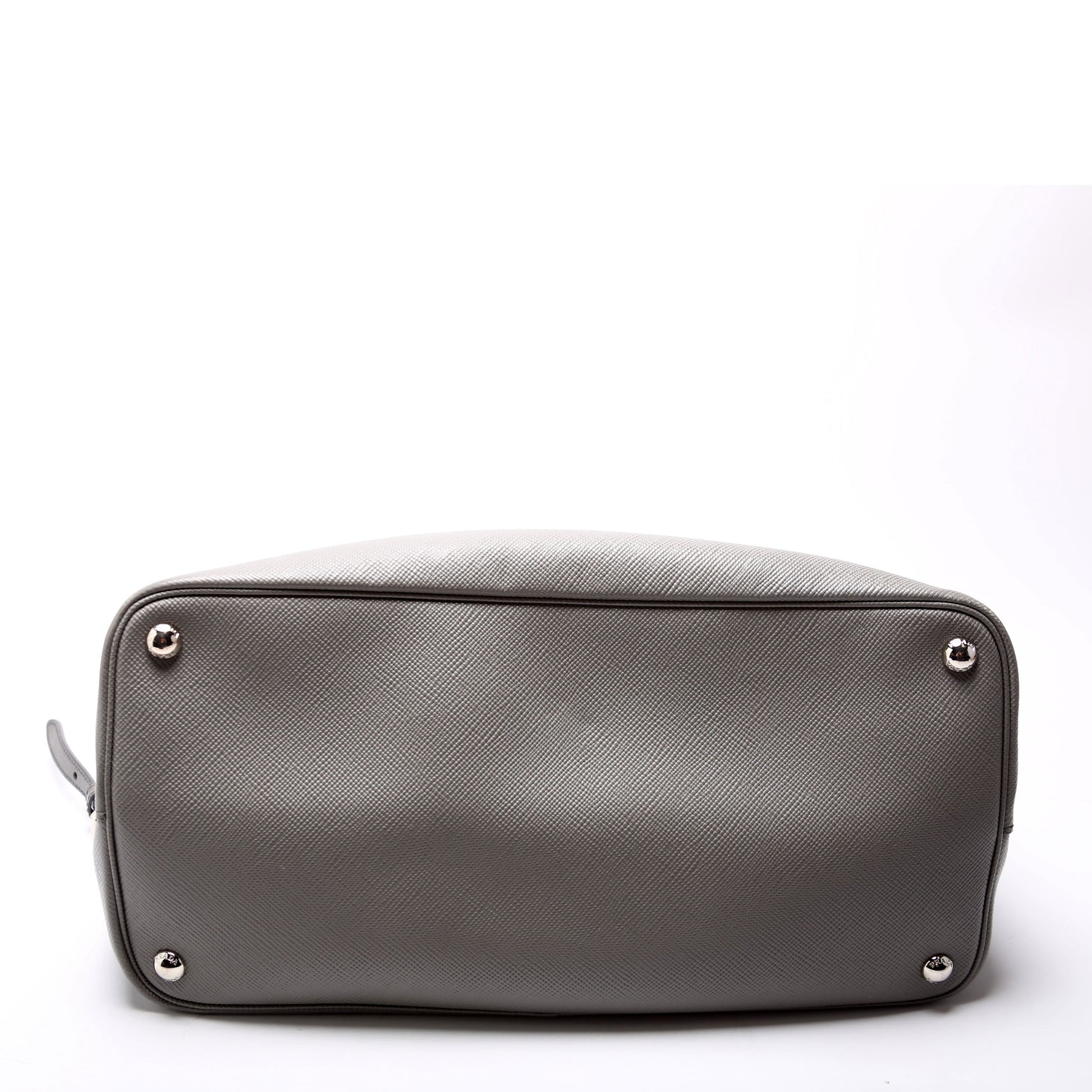 Prada Saffiano Cuir Double Large Grey Bag