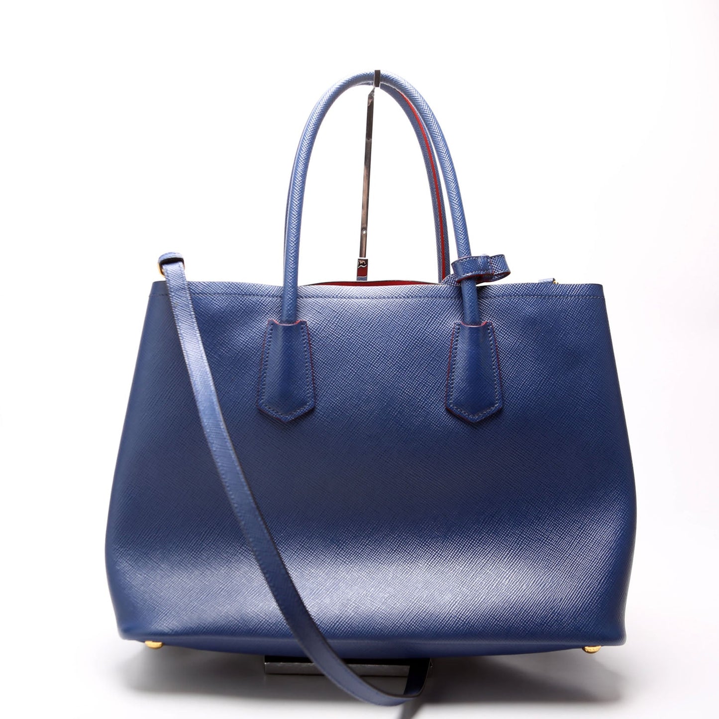 Prada Saffiano Cuir Double Large Blue Bag - Style 2