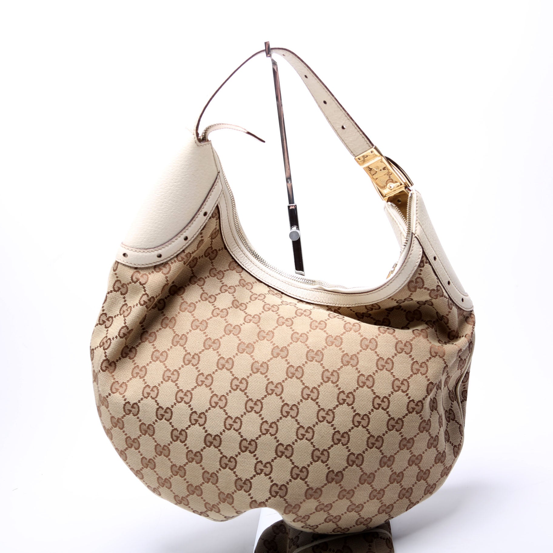 Gucci 145764 GG Canvas Glam Hobo Bag