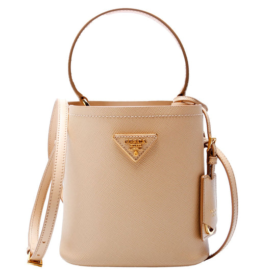 Prada 1BA217 Saffiano Cuir Small Panier Tan Bag