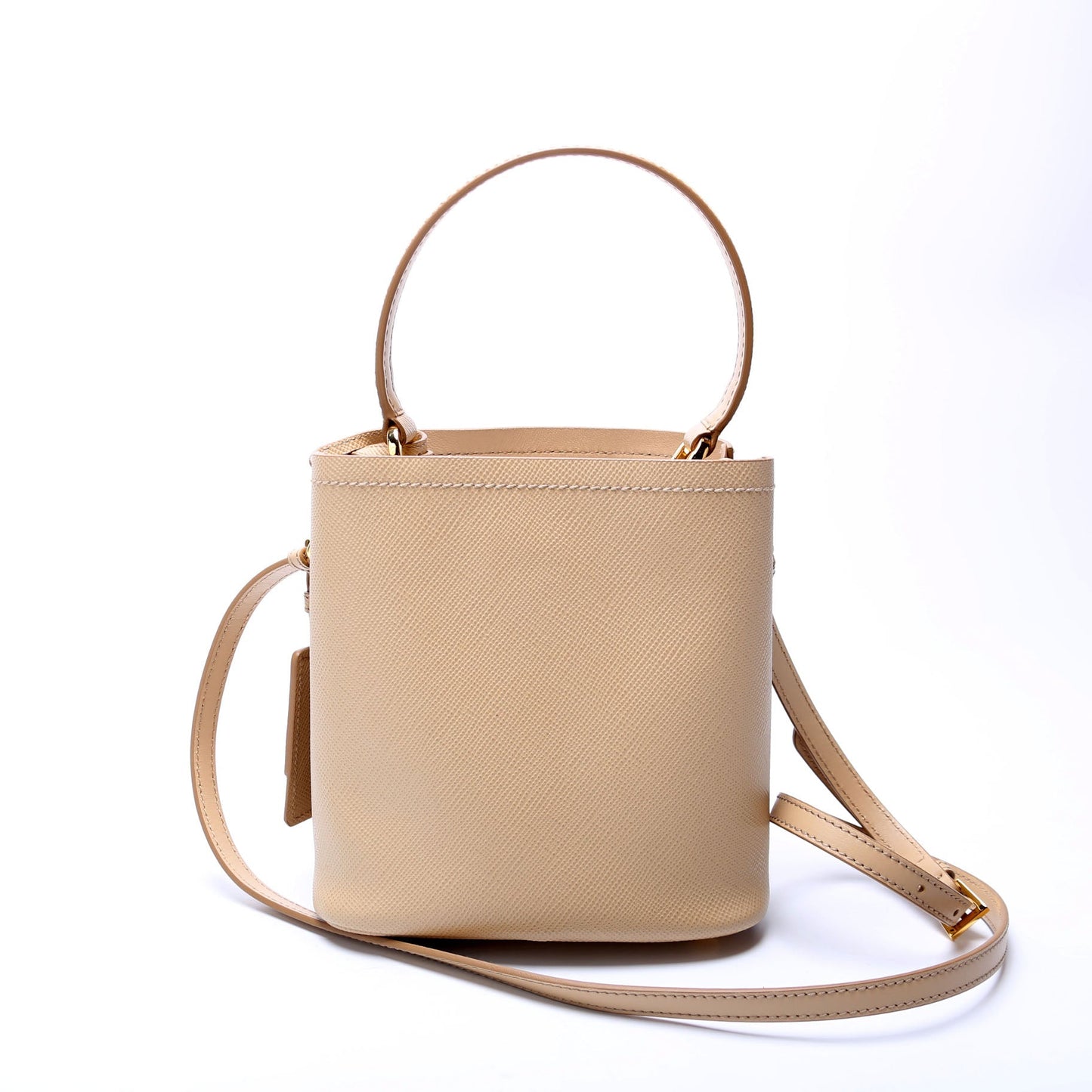 Prada 1BA217 Saffiano Cuir Small Panier Tan Bag