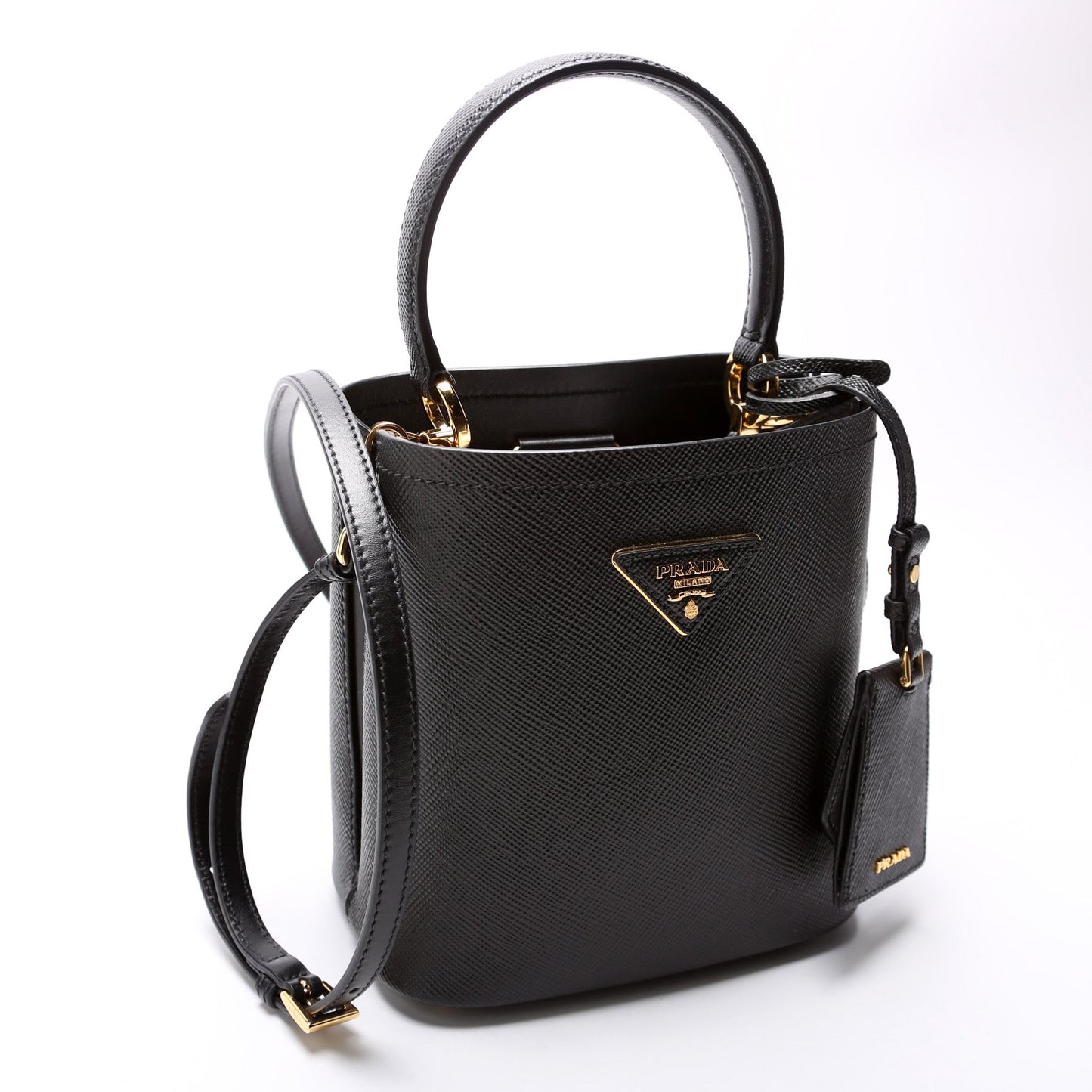 Prada 1BA217 Saffiano Cuir Small Panier Black Bag