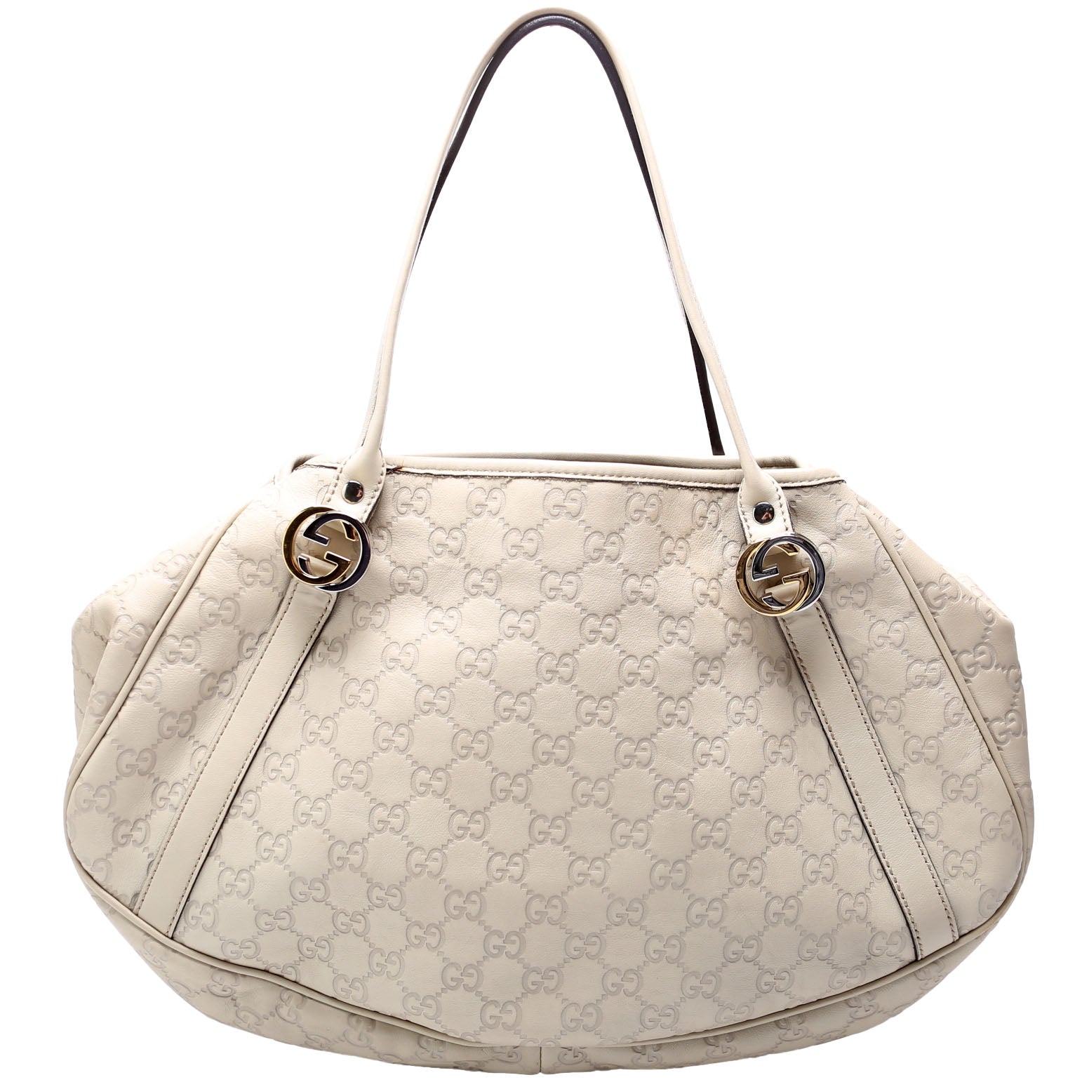Gucci 232963 GG Twins Medium Tote White Bag
