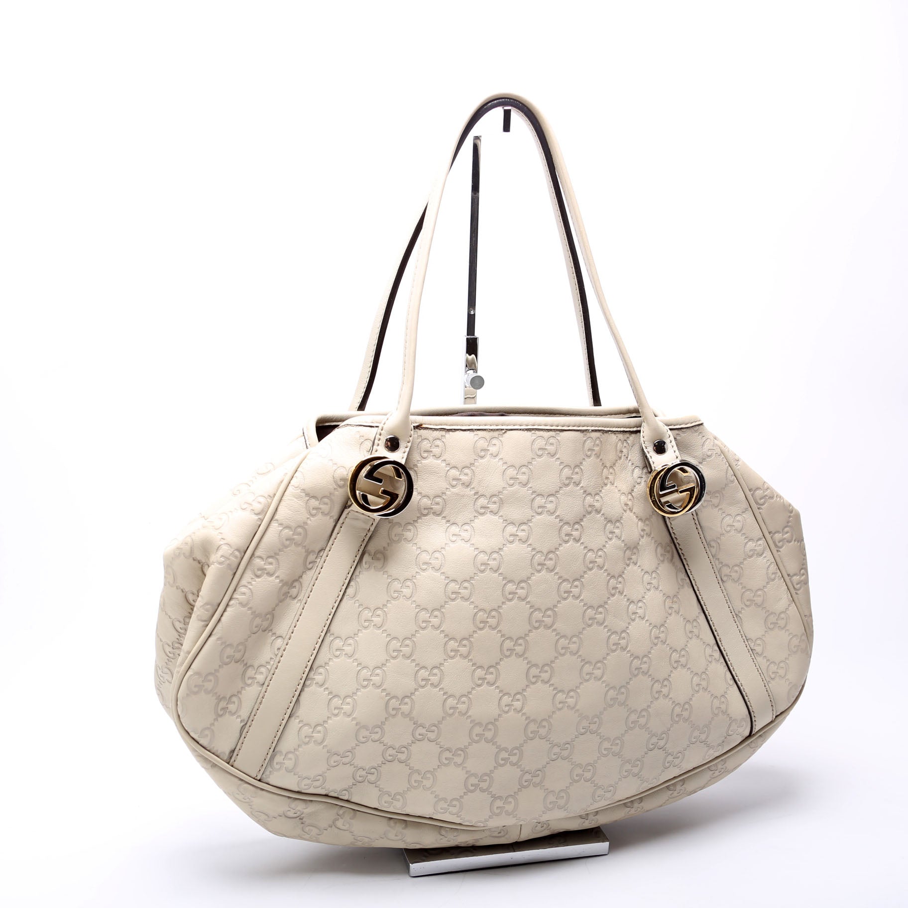 Gucci 232963 GG Twins Medium Tote White Bag