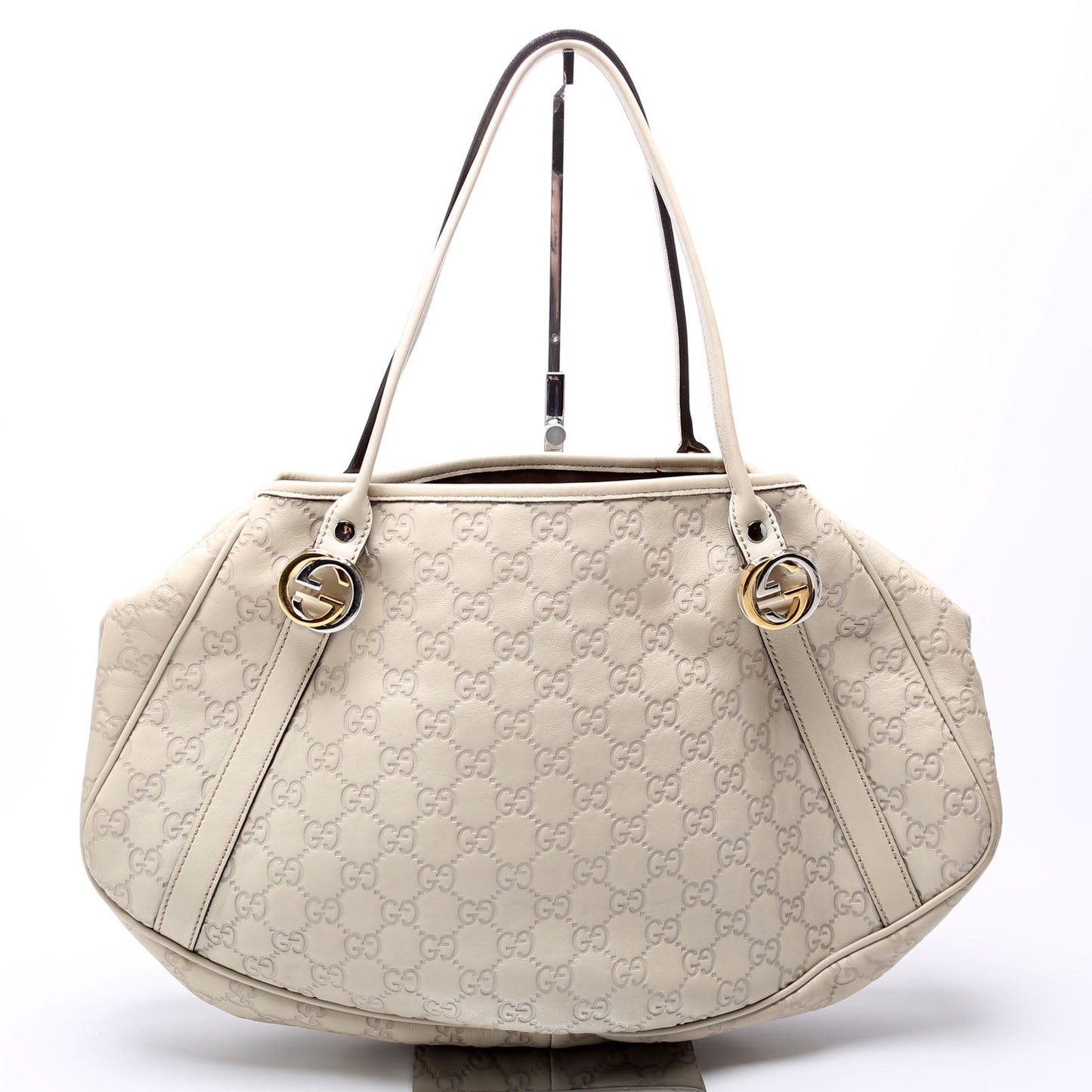 Gucci 232963 GG Twins Medium Tote White Bag