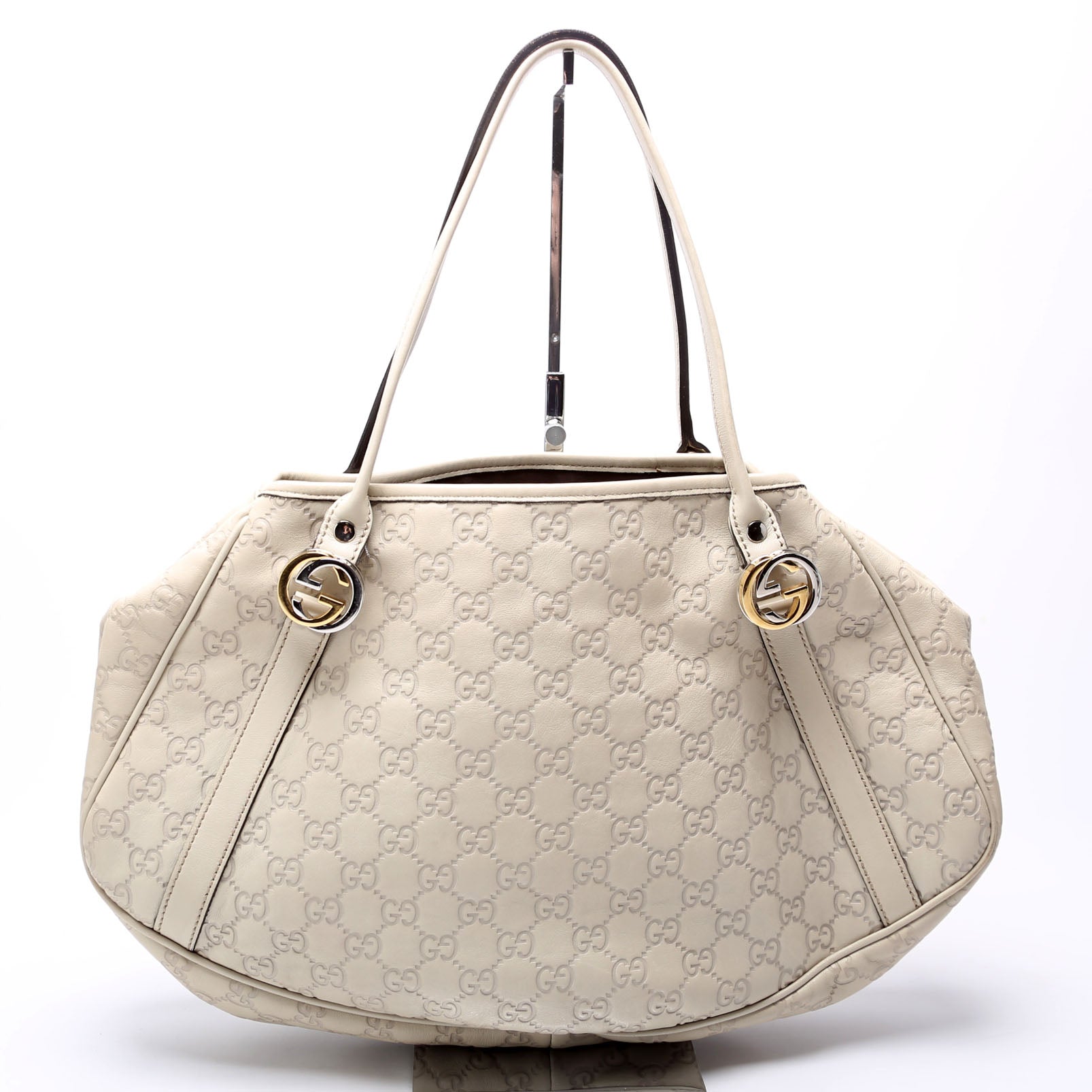 Gucci 232963 GG Twins Medium Tote White Bag