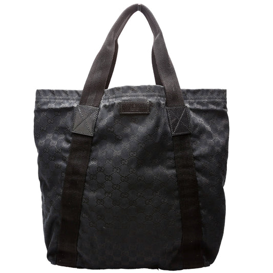 Gucci 189669 GG Canvas Tote Black Bag