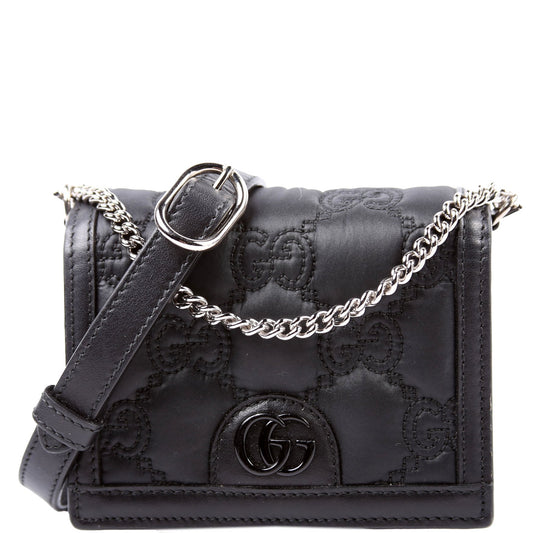 Gucci 723777 GG Nylon Enamel Mini Chain Black Bag